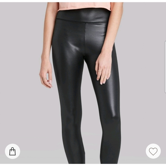 Wild Fable black shiny spandex pants. Super stretchy. - Picture 4 of 6